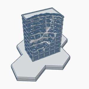 Gothic Ruined Building 115 Hex Map Scale HMSGR115
