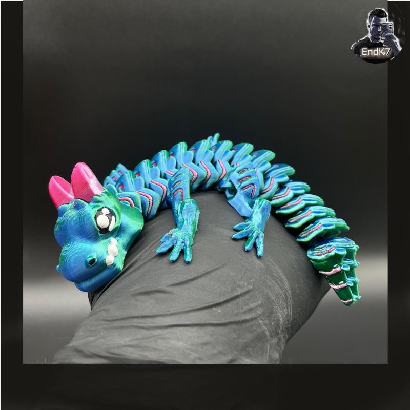 Grumpy Baby Dragon 🐉 - Multicolor - Articulated - Print in Place