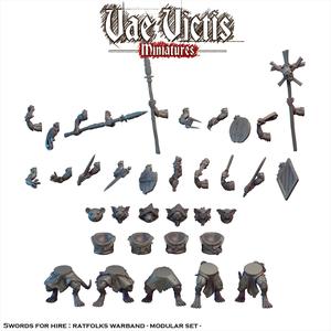 Modular Swords for hire : Ratfolks (Warband) [PRE-SUPPORTED]