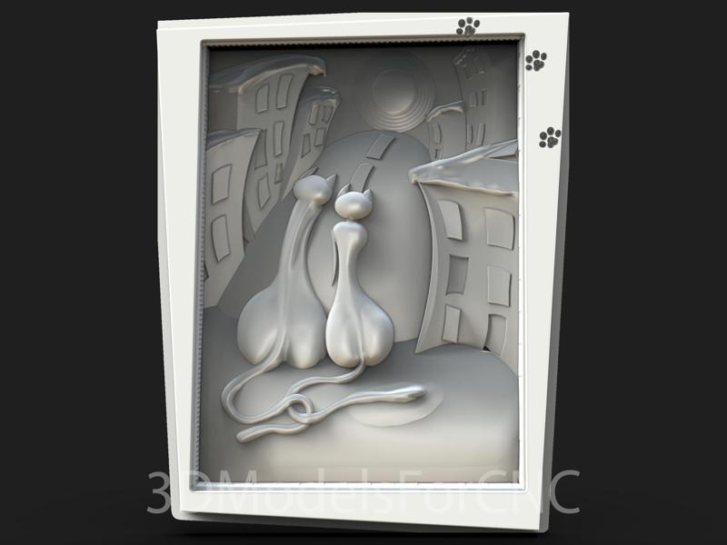 3D Model STL File for CNC Router Laser & 3D Printer Cats
