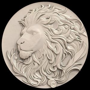 3D Model STL File for CNC Router/Laser & 3D Printer A Lion with a Mane Made of Eternal Flames 2