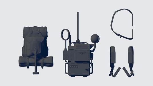 Imperial guardsman custom backpack and vox caster