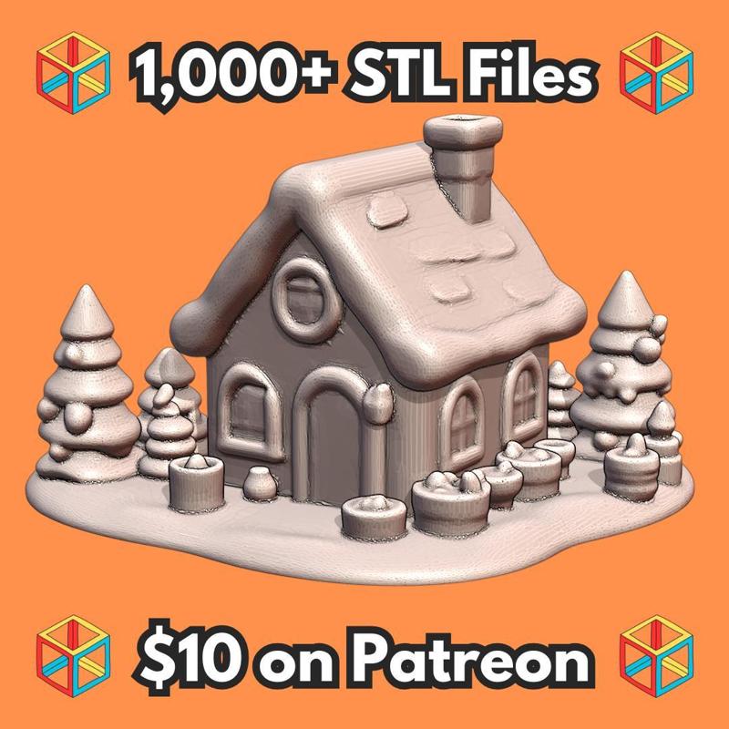 Cozy Gingerbread House with Snowy Trees for Christmas Decor MineeForm FDM 3D Print STL File