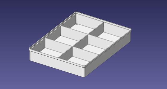 3x4 units, half height, 2x3 grid Stackable Insertbox
