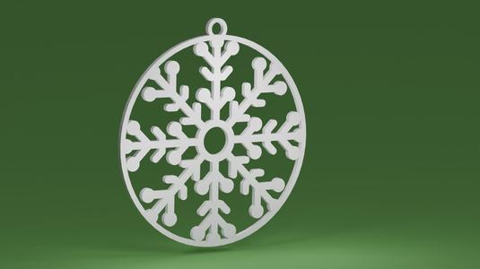 Snowflake 07 inside a bauble (Christmas tree ornament)