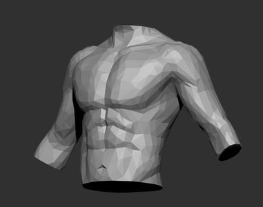 Male torso in low polygons