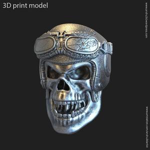 Biker helmet skull vol14 ring