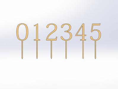 0 TO 5 NUMBER CAKE TOPPER