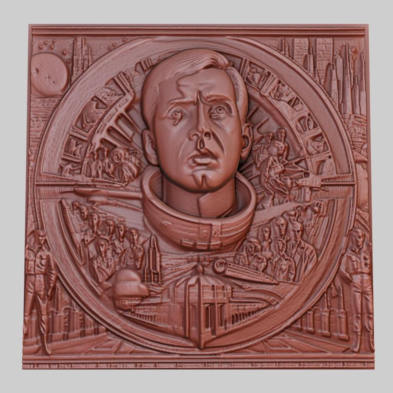 2001: A Space Odyssey 3d printer relief medallion obj stl