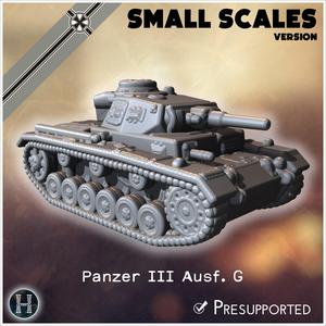 Panzer III Ausf. G (small scales version) - Germany Eastern Western Front Normandy Stalingrad Berlin Bulge WWII 4mm 6mm 10mm 12mm