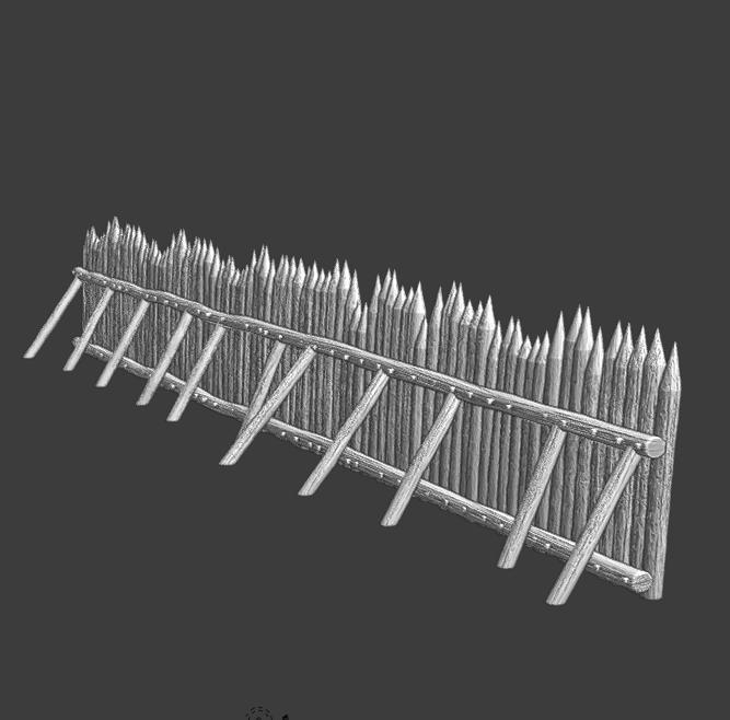SImple medieval wooden stakes wall