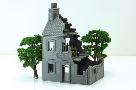 Normandy French Village House DS-T5 Destroyed and Intact