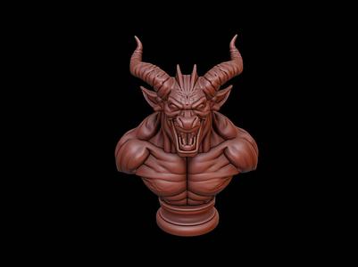 Beast-Hybrid Demon Beast Bust