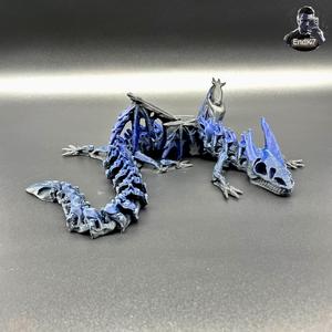 Big Skeleton Dragon  - Winged  - Articulated - Flexi - Print in Place - No Supports - Fantasy - Multicolor