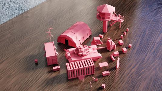 Low Poly Military Parts & Camp Collection