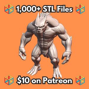 28mm DND Nightmarish Lurking Mutant Creature Fantasy Miniature MineeForm FDM 3D Print STL File