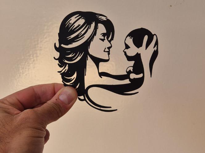 Mum with Newborn Children Wall Art