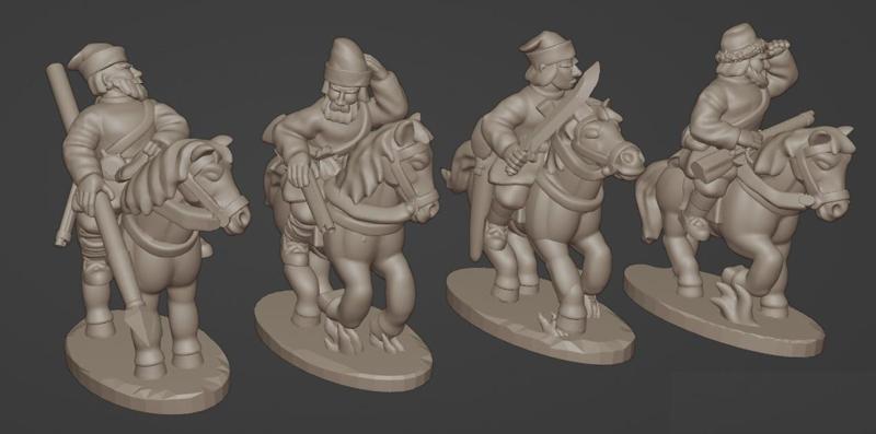 15mm Servant Cossacks - Mounted (XVII century)