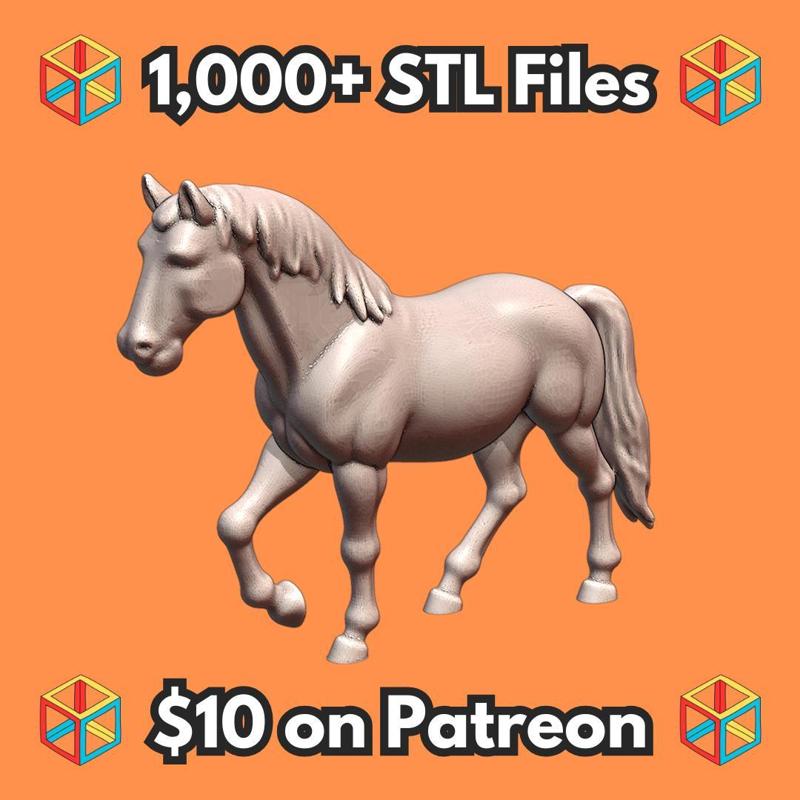28mm DND Cavalry Horse Fantasy Miniature for RPG Campaigns MineeForm FDM 3D Print STL File