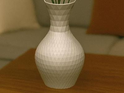Low-Poly Vase with Flowers