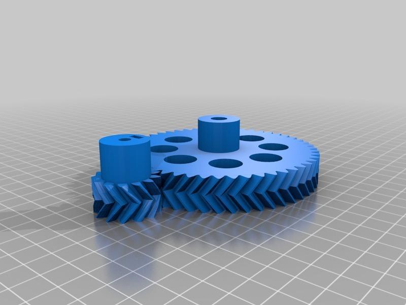My Customized Parametric Herringbone Gear Set for Stepper Extruders