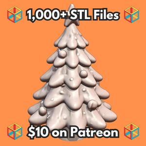 Classic Christmas Tree with Star Ornament for Holiday Decor MineeForm FDM 3D Print STL File