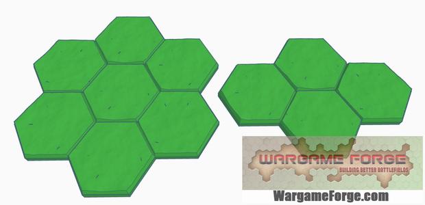 Open Ground 4 and 7 Hex Tile Clusters, Hex Map Scale