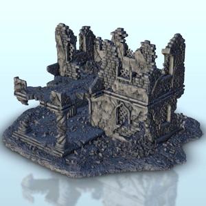 Brick destroyed reception hall 7 - Arabian Flames of war Bolt Action Desertic Modern Warhammer