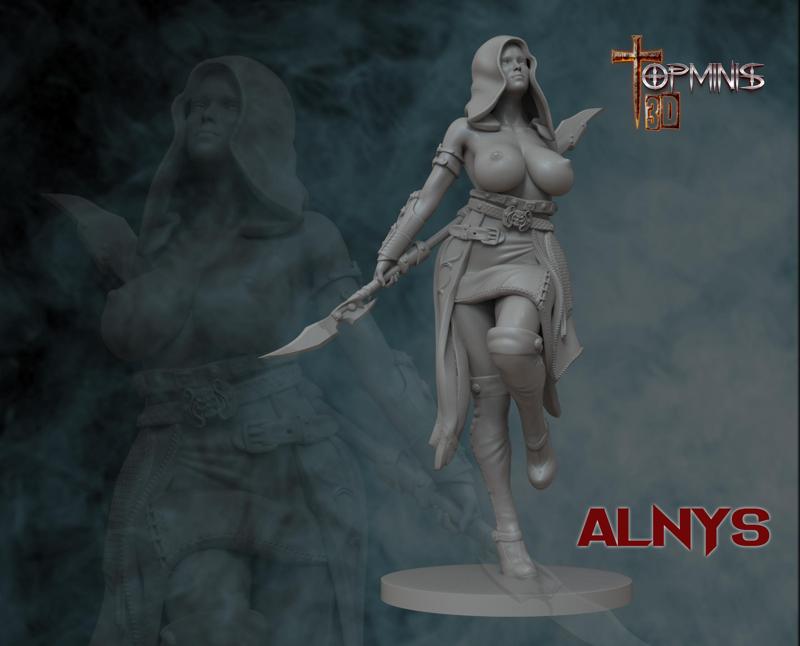 GUERRERA DESNUDA PARA JUEGOS DE ROLL TABLETOP