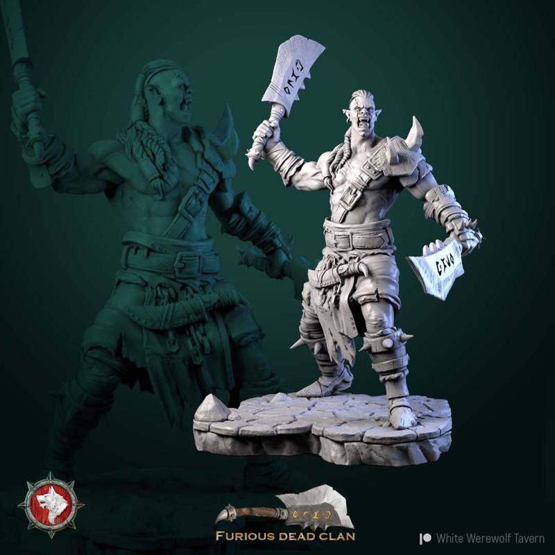Orc Warrior 75mm pre-supported