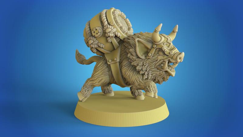 wild beer pig with helmet