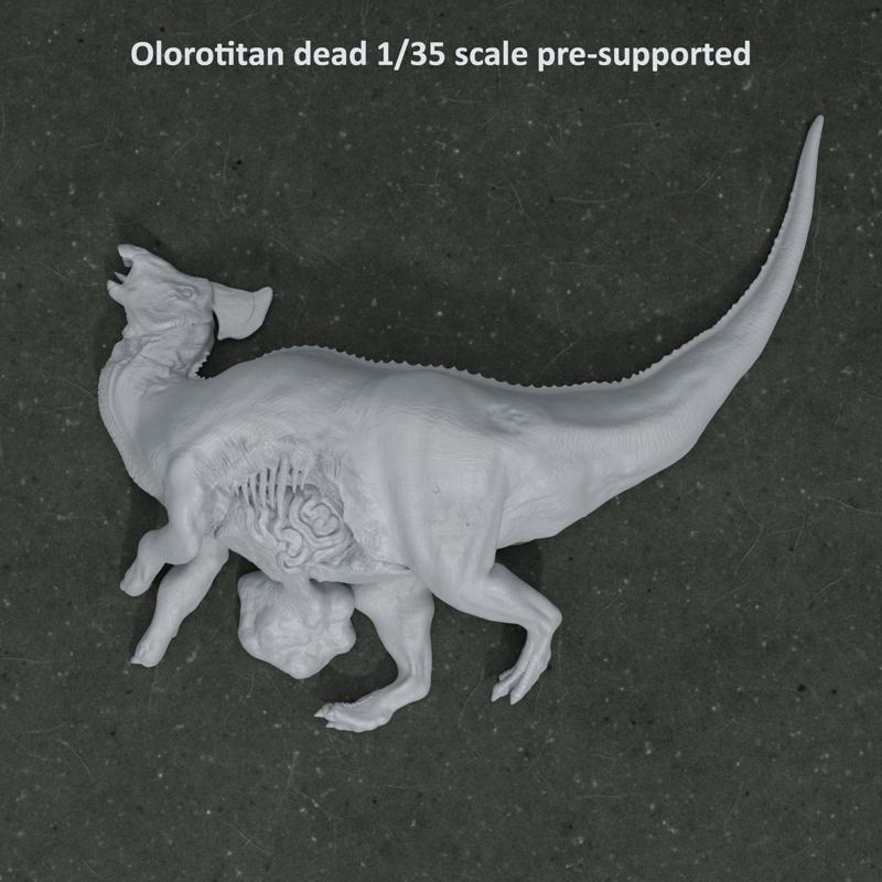 Olorotitan dead 1-35 scale pre-supported dinosaur