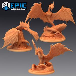 Winged Sea Serpent Set / Ocean Creature / Water Encounter