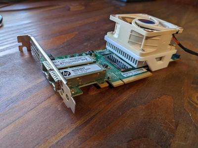 HP NC523SFP DUAL PORT 10Gb Network Card Fan Mount