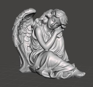 Sitting Angel Statue (updated for no supports)