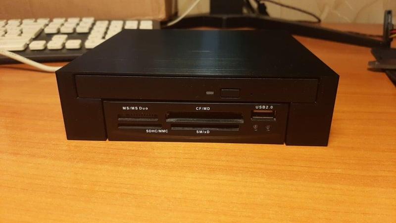 External slimline dvd drive to 5.25" bay with 3.5" card reader