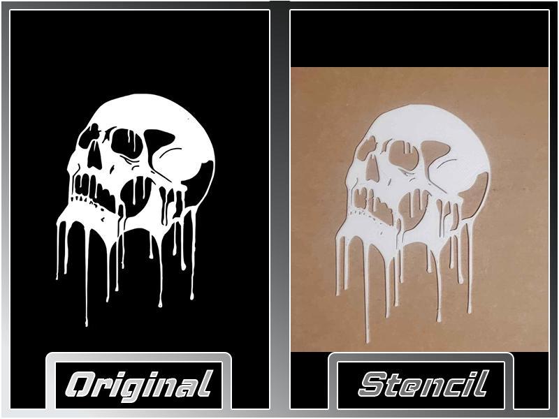 Melted Skull Stencil