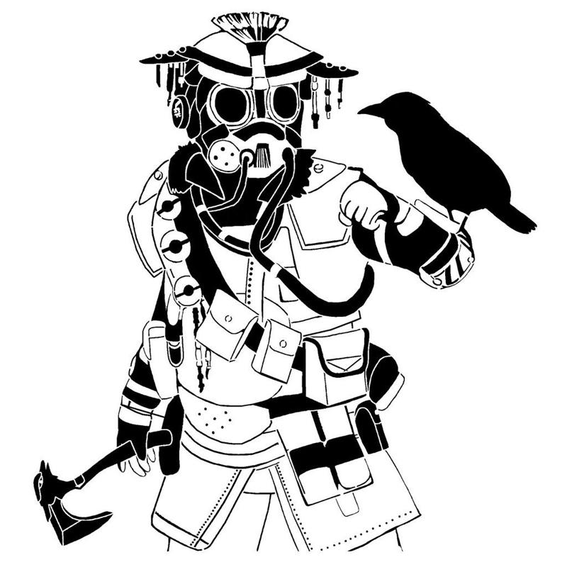 Apex Legends Bloodhound stencil 2