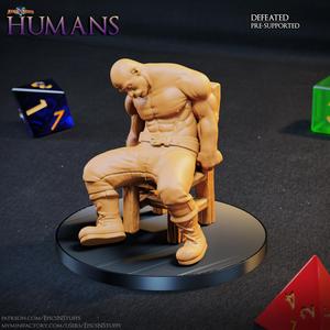 Human Defeated 1A Miniature - Pre-Supported