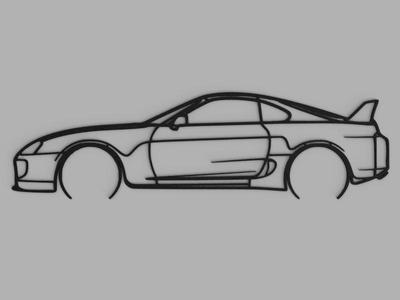 Toyota Supra Mk4 Silhouette Wall Art