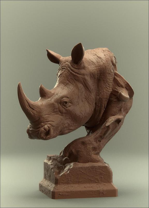 Savanna Bust Rhino unsupported