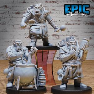 Gray Orc Alchemist Set ‧ DnD Miniature ‧ Tabletop Miniatures ‧ Gaming Monster ‧ 3D Model ‧ RPG ‧ DnDminis ‧ STL FILE