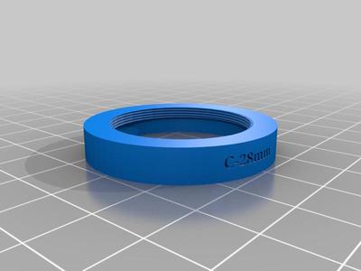 28mm threaded adapter for trinocular camera (slim version)