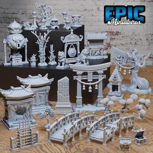 Eastern Temple Scatter ‧ DnD Miniature ‧ Tabletop Miniatures ‧ Gaming Monster ‧ 3D Model ‧ RPG ‧ DnDminis ‧ STL FILE