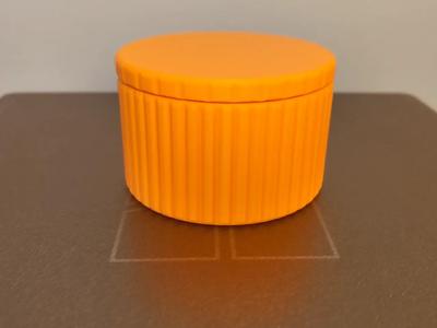 Ribbed jar with threads and lid ø 80 mm   