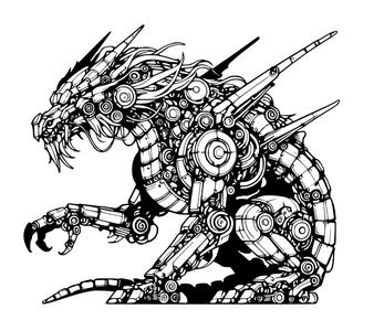 Wall art: Robotic dragon (1)   