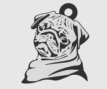 pug dog keychain