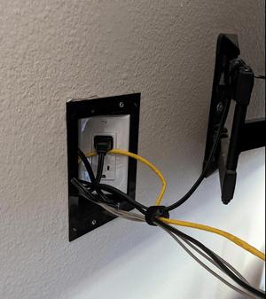 Recessed Outlet & Cable Box - Behind TV