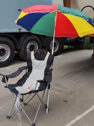Umbrella holder for camping chair