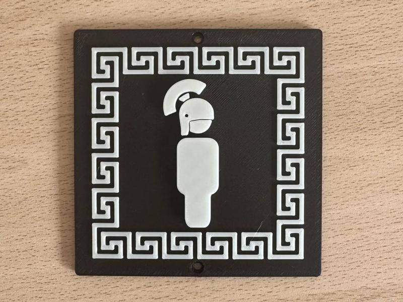 Men's Restroom Sign - Toilet Door Plate   